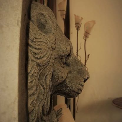 Dettaglio testa di leone della fontana